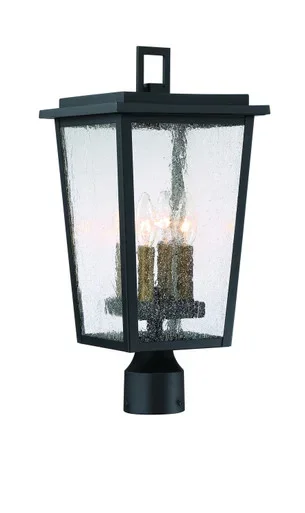 Minka-Lavery Cantebury Four Light Outdoor Post Mount in Coal W/Gold – 72756-66G