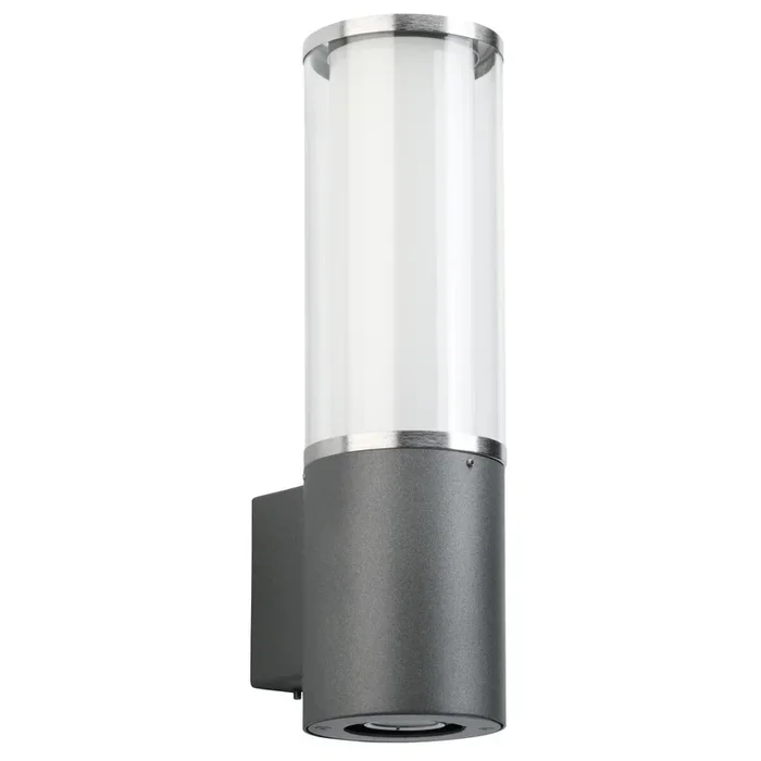 moderne Wandleuchte mit Unterlicht Edelstahl/anthrazit