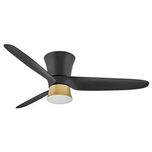 Neo 52″ LED Smart Fan – Matte Black with Heritage Brass Accents