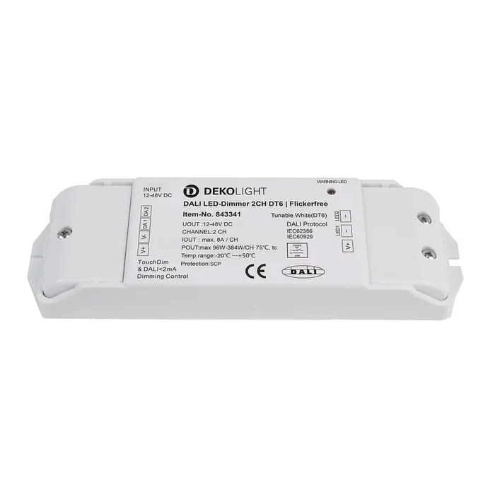 Niedervolt DALI Dimmer (CV, DC) DALI 2 PWM, CV 2CH, 12-48V, 8A/Kanal, DT6, IP20