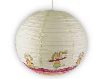 Niermann Kinder Papierlampe RABBIT Motiv Lampenschirm Ø40cm mit Aufhängung & LED Licht