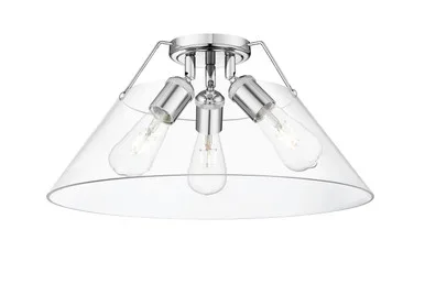 Orwell Three Light Flush Mount (3306-3FM CH-CLR)