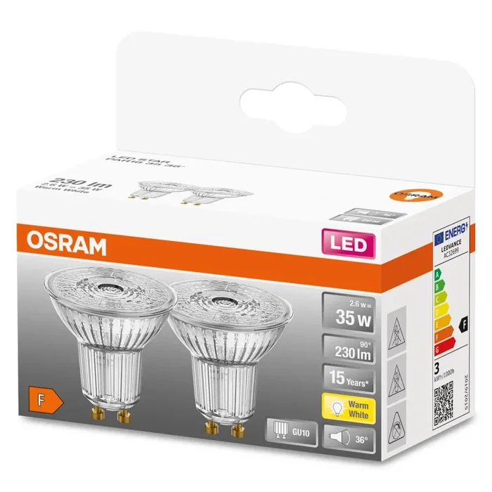 OSRAM LED STAR 2er Set GU10 2,6 Watt 2700 Kelvin 230 Lumen
