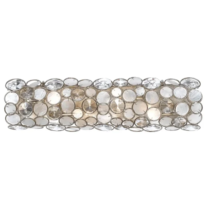 Palla 4 Light Antique Silver Sconce Hand Cut Crystal 24″W x 6.75″H x 3.5″D526-SA