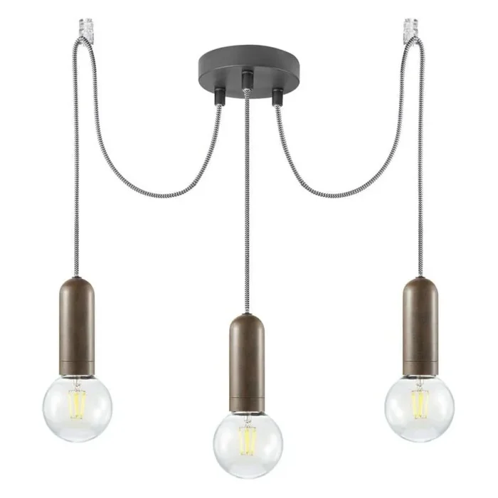 Paul Neuhaus Pendelleuchte Turn Me Schwarz/Rost max. 3 x 60W E27 ohne Leuchtmittel