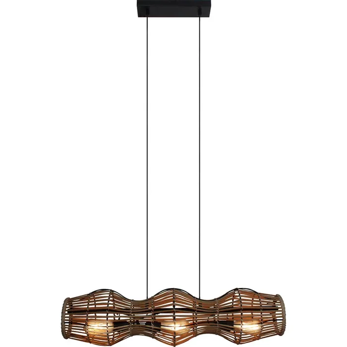 Pendelleuchte BAMBOO 3-flammig 3xE27 IP20, bambus dunkel