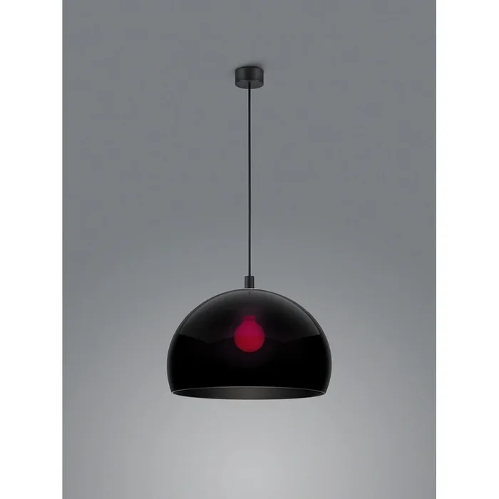 Pendelleuchte DORO, �40cm, IP20, E27, Baldachin schwarz, Aluminium / Acrylglas, Kabel schwarz, Schirm schwarz