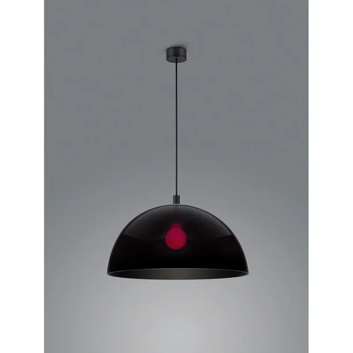 Pendelleuchte DORO, �50cm, IP20, E27, Baldachin schwarz, Aluminium / Acrylglas, Kabel schwarz, Schirm schwarz