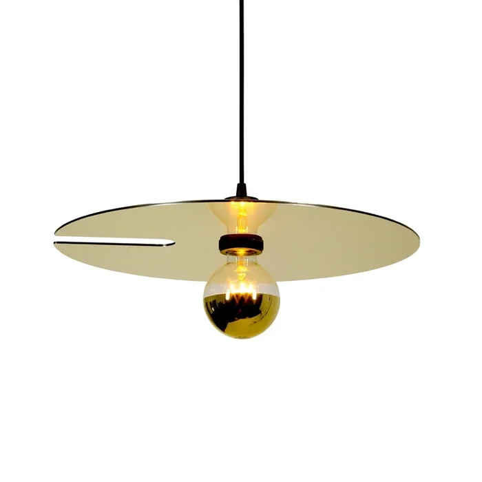 Pendelleuchte MIRRO 2.0, L�nge 600cm / Spiegel-� 45cm, E27 (exkl.), schwarz-gold