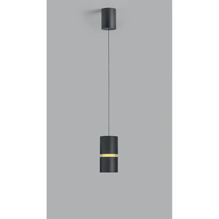 Pendelleuchte ROK, IP20, 1-flammig, direkt / indirekt, 10W 2700K 1020lm 20-60�, CRi >90, dimmbar, EASY-Lift, schwarz / gold
