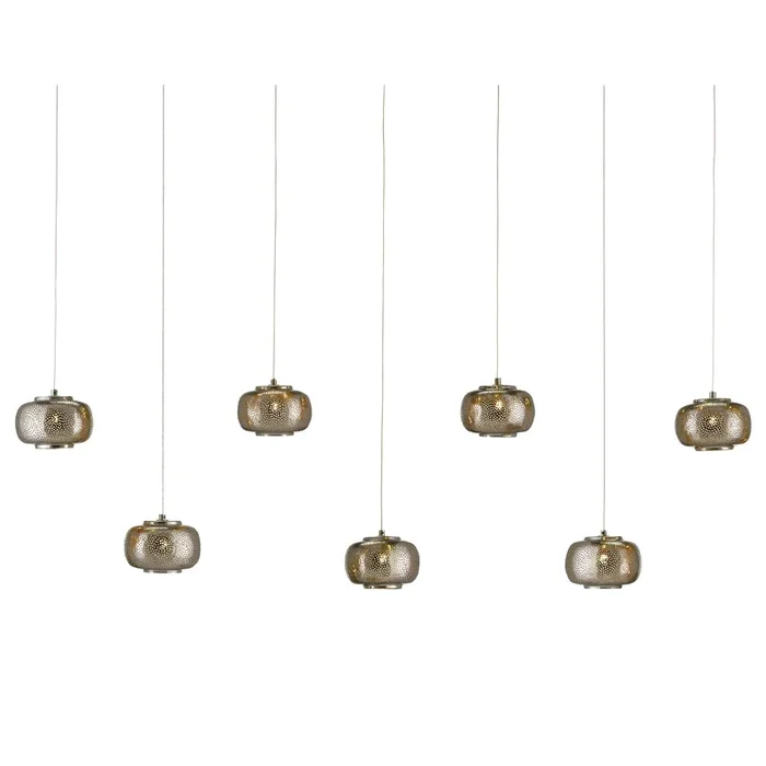 Pepper 7-Light Rectangular Multi-Drop Pendant – Nickel/Silver9000-1057