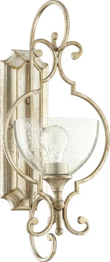 Quorum Ansley One Light Wall Mount in Aged Silver Leaf – 5414-1-60