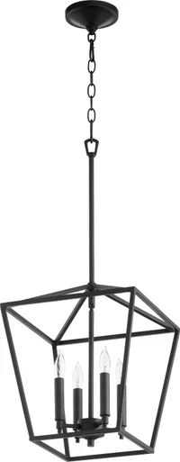 Quorum Gabriel Four Light Entry Pendant in Textured Black – 604-4-69