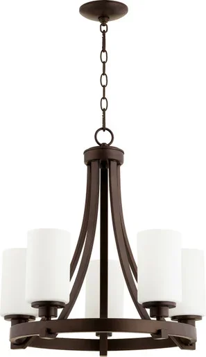 Quorum Lancaster Five Light Chandelier in Oiled Bronze – 6207-5-86