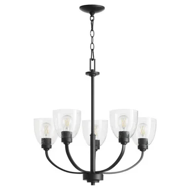 Quorum Reyes Five Light Chandelier in Textured Black – 6060-5-69