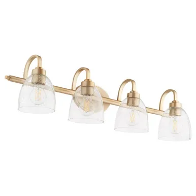 Quorum Reyes Four Light Vanity in Aged Brass – 5060-4-280