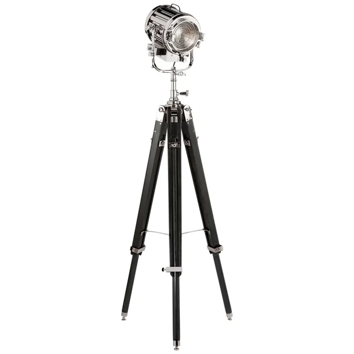 Ralph Lauren Montauk Search Light Floor Lamp in Ebony and Polished Nickel W24″ x H65″ – 77.5″RL11180EBO