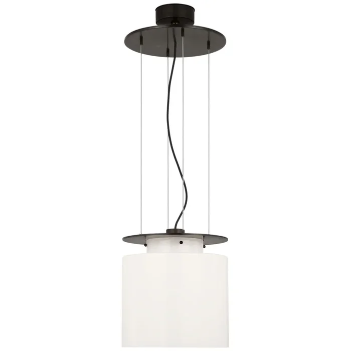 Ray Booth Elias 13″ Floating Pendant in Bronze with White Glass Ceiling Light W13″RB 5081BZ-WG