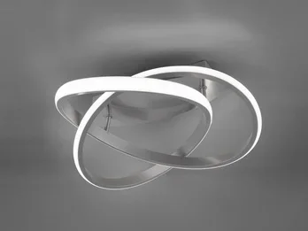 Reality Leuchten LED Deckenleuchte COURSE Silber mit Stufen Dimmer, 4000K Neutralweiß, Ø 45cm