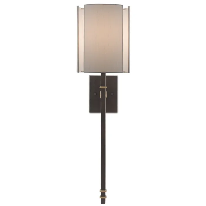 Rocher Bronze Wall Sconce, White Shade – Hand Rubbed Bronze/Contemporary Gold Leaf5000-0119