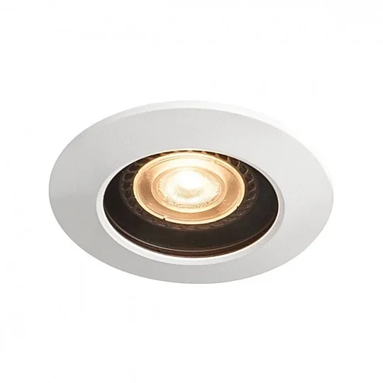 SLV Außen Deckeneinbauleuchte VARU Ø 10cm IP20/IP65 – weiß