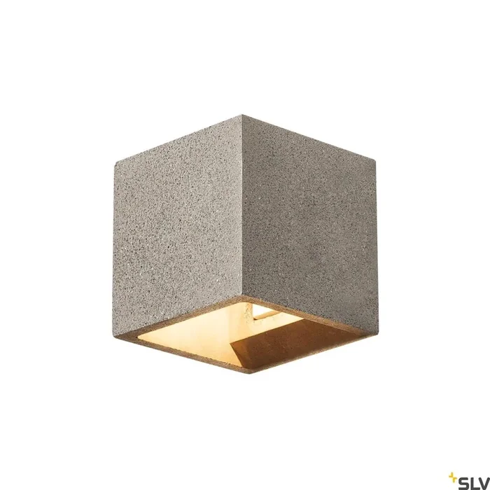 SOLID CUBE, Wandleuchte, QT14, schwarzer Sandstein, max. 25 W