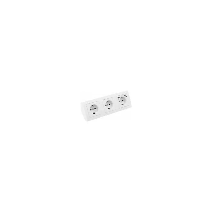 Steckdosenblock McPower “Flair“ Aufbau, weiß, 3-fach Schutzkontakt + USB
