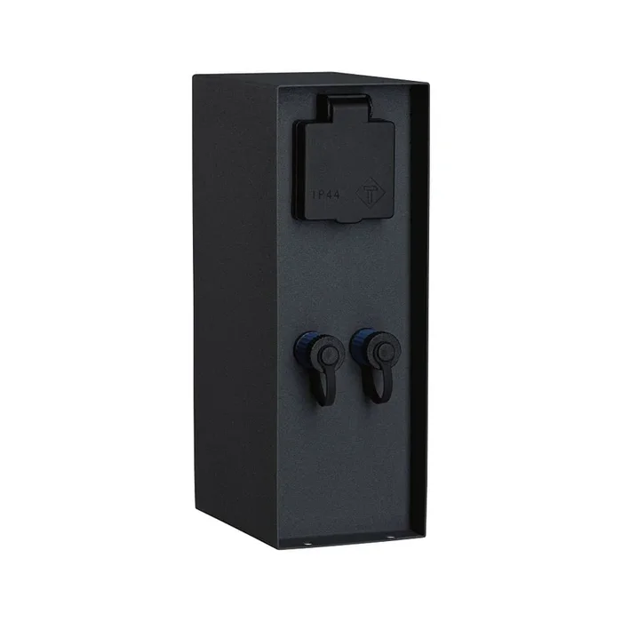 Steckdosens�ule PLUG&SHINE RIO, 2-fach, IP44, 24V, anthrazit