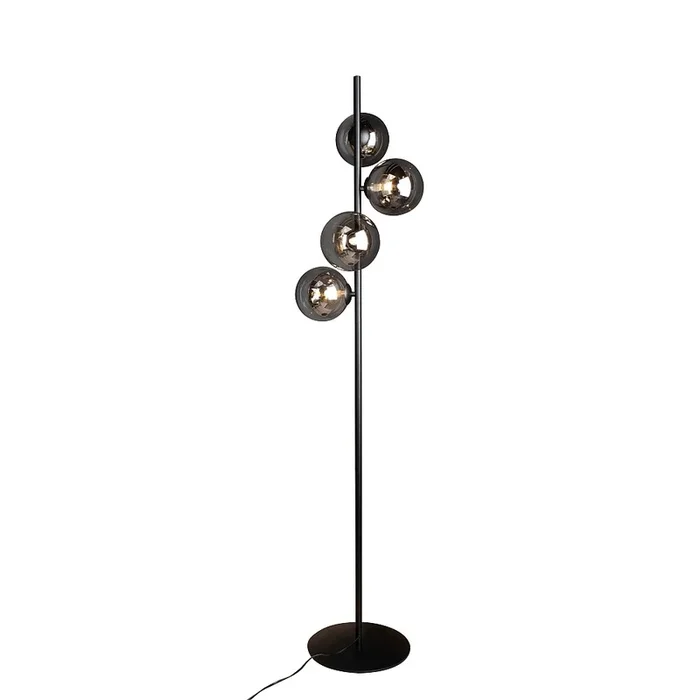 Stehleuchte NEPTUN, 4xG9, IP20, schwarz / Glas rauchfarben