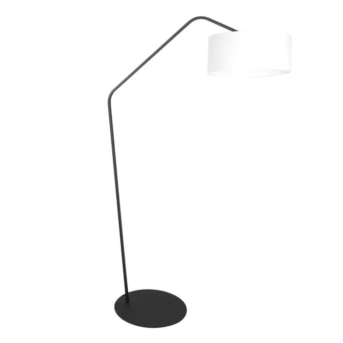 Steinhauer – Stehlampe Zig-Zag schwarz mit weißem Schirm Ø 50cm