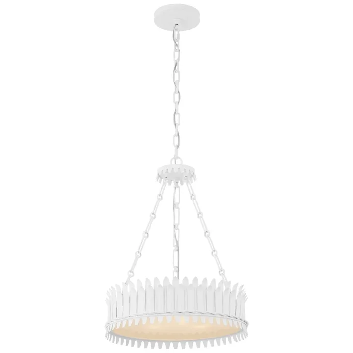 Suzanne Kasler Leslie 18″ Chandelier in Plaster White with Frosted Acrylic Ceiling Light W17.75″ x H22.5″SK 5205PW-FA