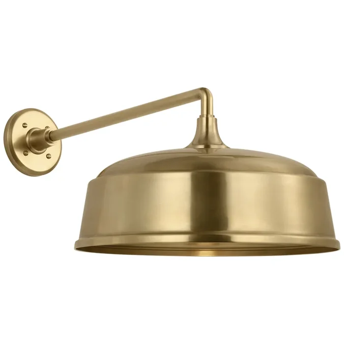 Thomas O’Brien Academy 17.5″ Mack Barn Light in Hand-Rubbed Antique Brass with 16″ Rockhouse Shade Outdoor Lighting W16″ x H12″TOB 2812HAB/S7-HAB