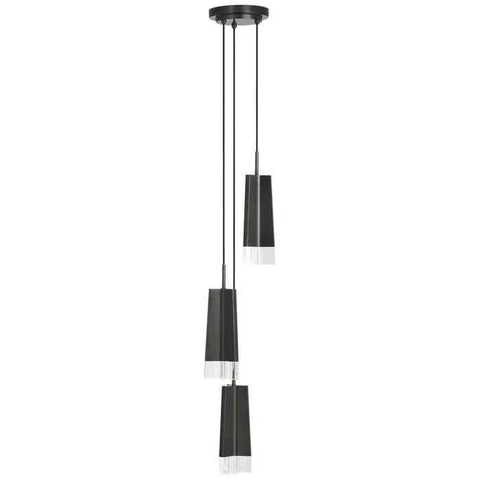 Thomas O’Brien Matcha 3 Light Pendant in Bronze with Clear Glass Ceiling Light W9.75″TOB 5662BZ-CG