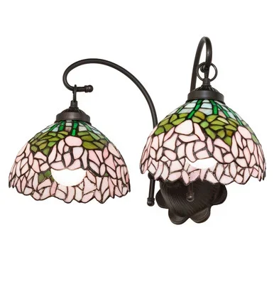 Tiffany Cabbage Rose Two Light Wall Sconce (264423)