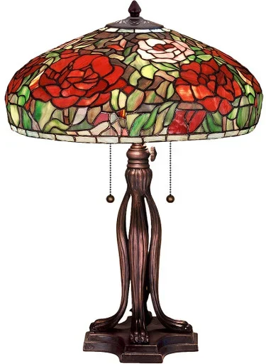 Tiffany Peony Two Light Table Lamp (32292)
