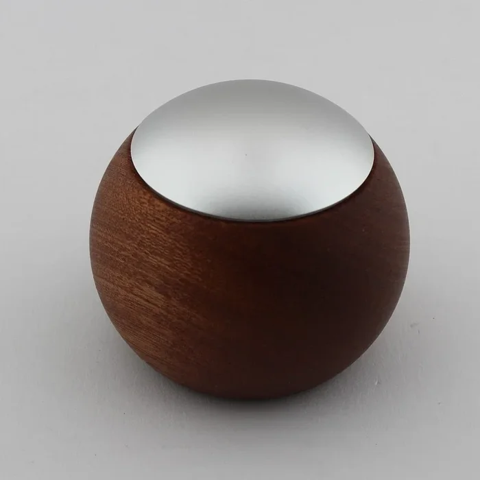 Tisch-Fernbedienung CASAMBI LEPUK EVOLUTION, Ballform, Touch + Kippen, 1-4 Kanal, Tunable White + Dimmen, Mahagoni / Silber