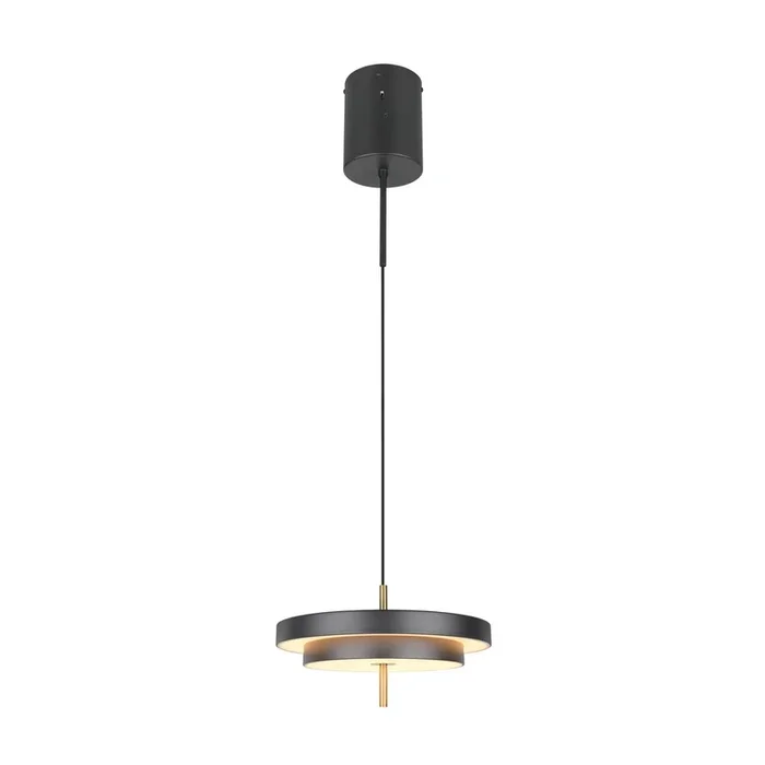 Trio – Design-Pendelleuchte Keaton schwarz mit gold Ø 40cm