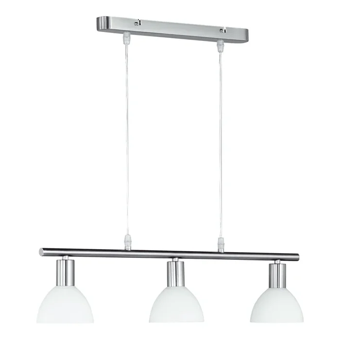 Trio – Pendelleuchte Dallas 3 Licht weiß mit Nickel