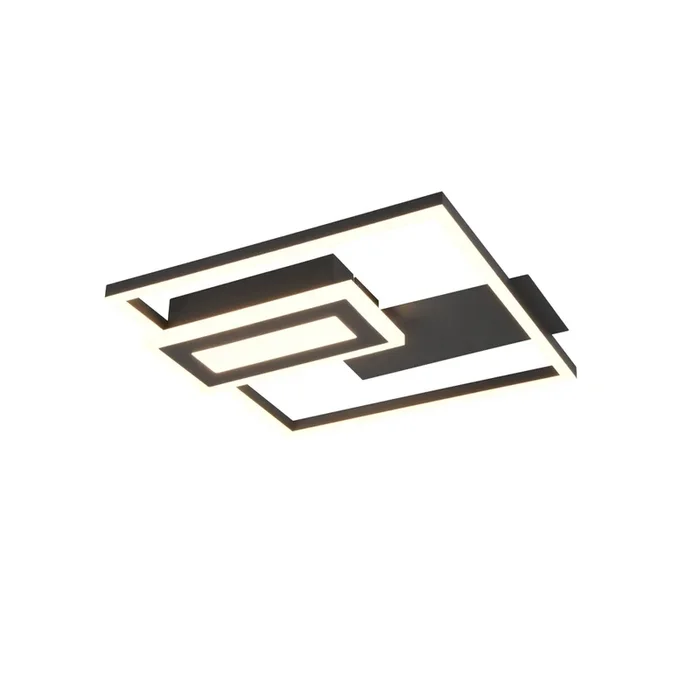 Trio – Quadratische Deckenleuchte Spiro schwarz 30cm