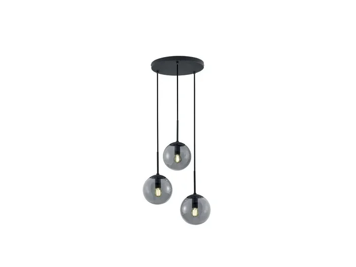 Trio – Vide Pendelleuchte Balini schwarz mit Rauchglas