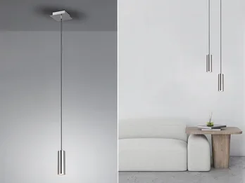Trio Leuchten Pendelleuchte MARLEY 1-flammig Metall in Silber, Ø 12cm