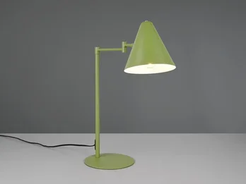 Trio Leuchten Retro Schreibtischlampe COSIMA mit Schwenkarm aus Metall Grün, Höhe 50,5cm
