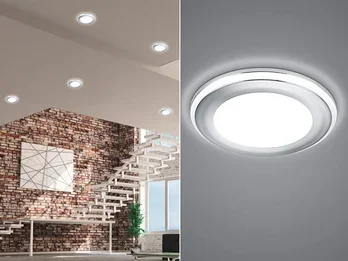 Trio Leuchten Runder LED Deckeneinbaustrahler AURA Silber Chromfarben Ø 14,8cm