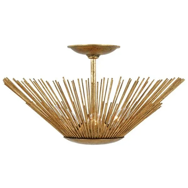 Visual Comfort Studio AF1083ADB Large Semi-Flush Mount in Antique Gild