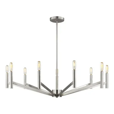 Visual Comfort Studio Vector Nine Light Chandelier in Brushed Nickel – 3124309-962