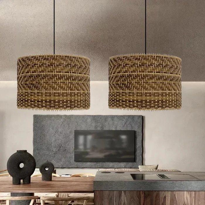 Wabi-sabi Dining Room Rattan Pendant Light FixturesLF1011-C0001-Dia 30CM-WB10021