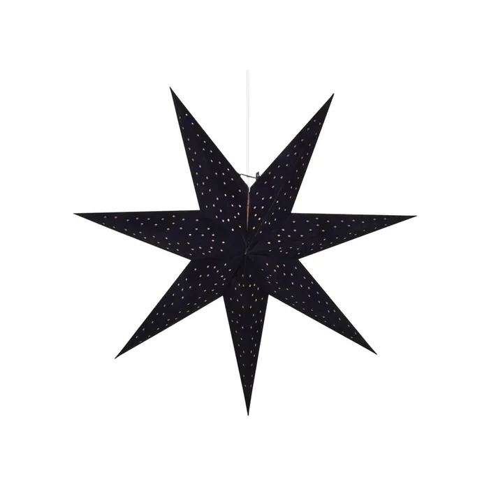 Weihnachtsstern beleuchtet 75 cm Papier samt schwarz 1xE14