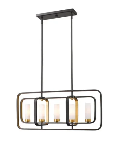Z-Lite Aideen Five Light Linear Chandelier in Bronze Gold – 6000-5L-BZGD
