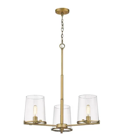 Z-Lite Callista Three Light Chandelier in Rubbed Brass – 3032-3RB